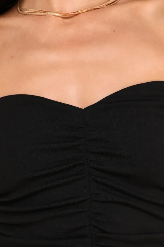 Immense Perfection Black Ruched Strapless Top sold by Lulus product image thumbnail 4