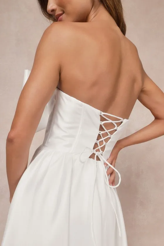Refined Extravagance White Taffeta Bow Maxi Dress With Pockets sold by Lulus product image thumbnail 3