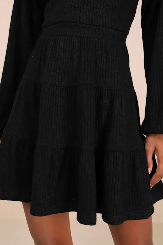 Adorable Option Black Long Sleeve Mini Sweater Dress sold by Lulus product image thumbnail 4