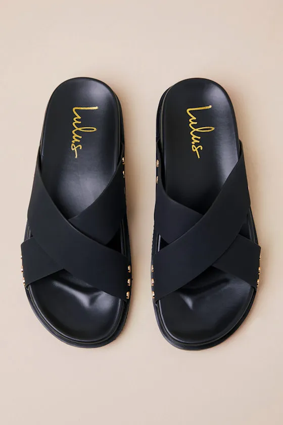 Sevyn Black Studded Slide Sandals sold by Lulus product image thumbnail 3