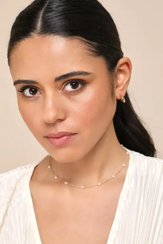 Confident Glow 14KT Gold Pearl Necklace sold by Lulus