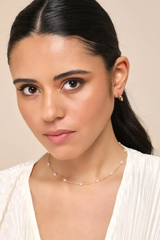 Confident Glow 14KT Gold Pearl Necklace sold by Lulus