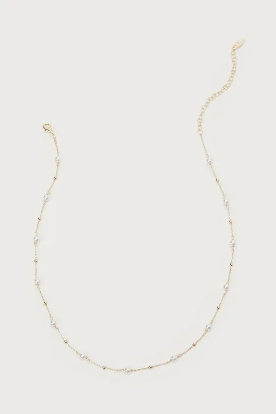 Confident Glow 14KT Gold Pearl Necklace sold by Lulus product image thumbnail 2