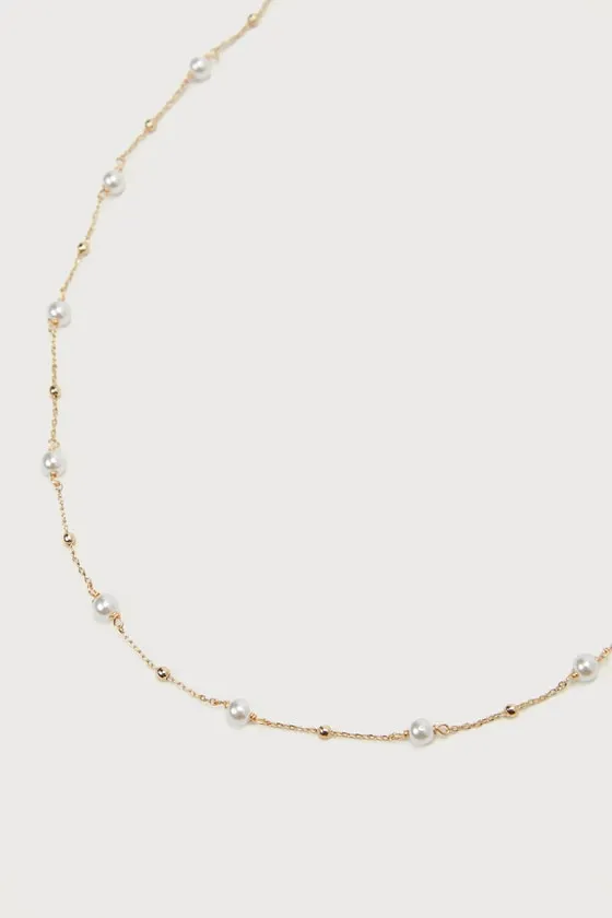 Confident Glow 14KT Gold Pearl Necklace sold by Lulus product image thumbnail 3