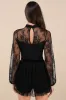 Incredibly Darling Black Lace Tie-Neck Romper sold by Lulus