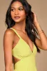 Bold New Look Lime Green Tie-Back Midi Dress With Pockets sold by Lulus