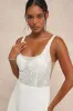 Positively Romantic White Sheer Mesh Embroidered Maxi Dress sold by Lulus