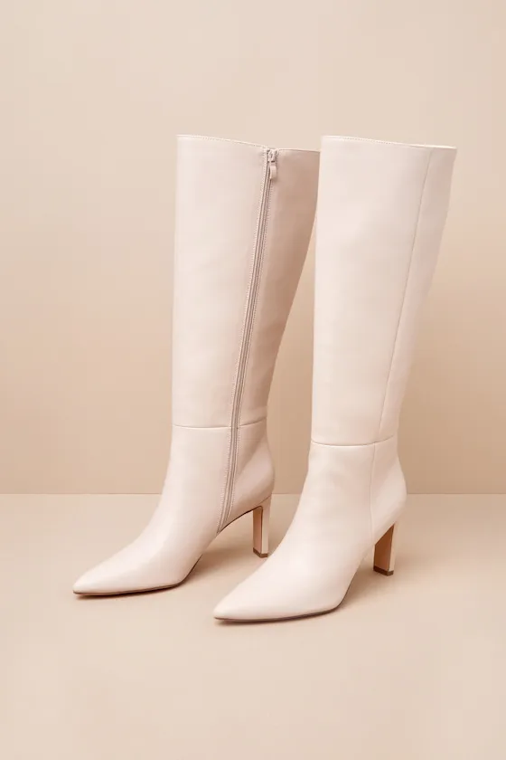 Elander Bone Pointed-Toe Over-the-Knee Boots sold by Lulus product image thumbnail 2