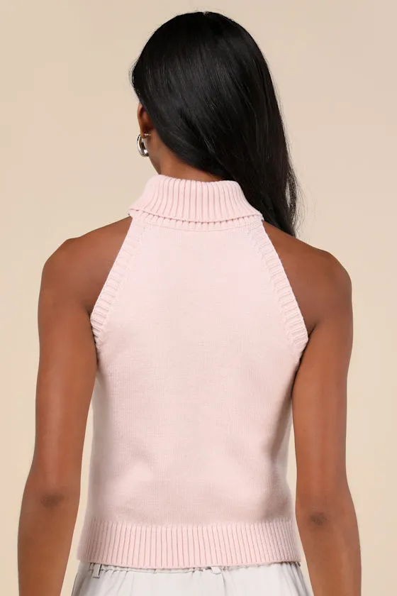 Cutest Consideration Light Pink Turtleneck Halter Top sold by Lulus product image thumbnail 2