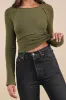 Easy Energy Olive Green Knit Raglan Sleeve Crop Top sold by Lulus