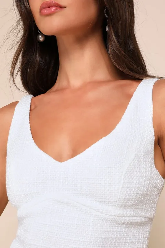 Sunny Sophistication Ivory Tweed Cropped Tank Top sold by Lulus product image thumbnail 4