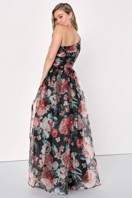 Bringing the Charm Black Floral Organza Gown sold by Lulus product image thumbnail 4