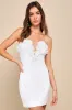 Gorgeous Wonder White 3D Floral Applique Strapless Mini Dress sold by Lulus