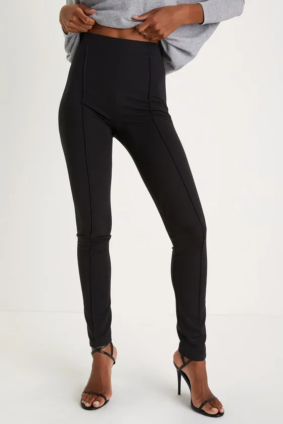 Rock Music Black High-Waisted Leggings sold by Lulus product image thumbnail 2