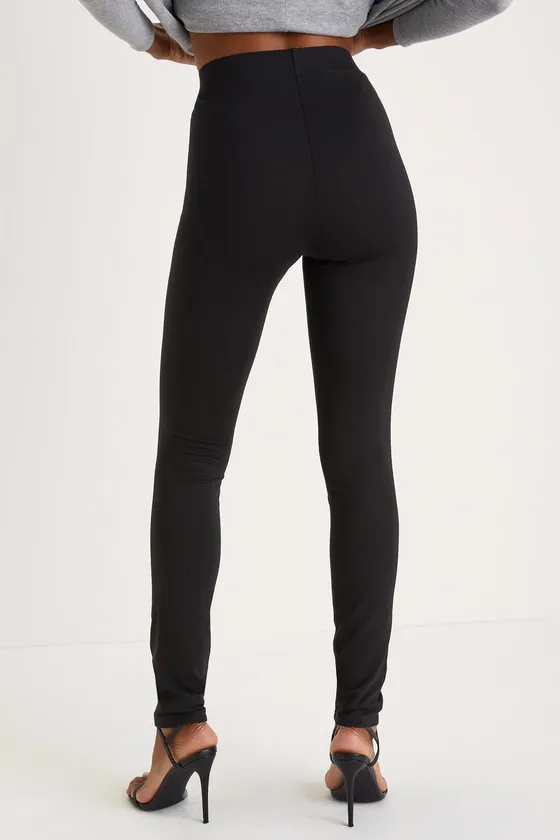 Rock Music Black High-Waisted Leggings sold by Lulus product image thumbnail 3