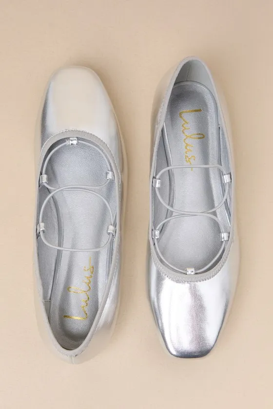 Lainny Silver Strappy Ballet Flats sold by Lulus