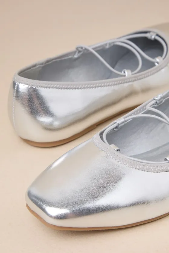 Lainny Silver Strappy Ballet Flats sold by Lulus product image thumbnail 4