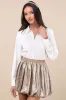 Envied Appeal Shiny Gold Bubble-Hem Mini Skirt sold by Lulus
