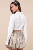 Envied Appeal Shiny Gold Bubble-Hem Mini Skirt sold by Lulus
