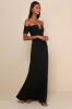 Lynne Black Off-the-Shoulder Maxi Dress sold by Lulus