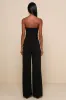 Edith Black Strapless Wide-Leg Jumpsuit sold by Lulus