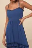 Pronounced Perfection Dark Blue Cutout Tie-Back Maxi Dress sold by Lulus