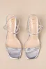 Karema Silver Knotted Ankle Strap High Heel Sandals sold by Lulus