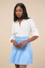 Exceptional Sweetie Blue Pintuck High-Rise Mini Skirt sold by Lulus