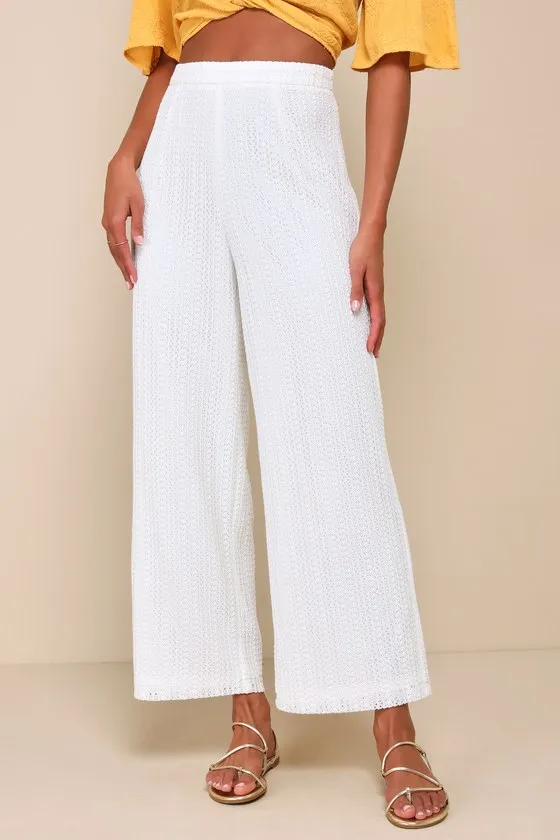 Exceptional Bliss White Crochet Lace High-Rise Pants sold by Lulus product image thumbnail 2