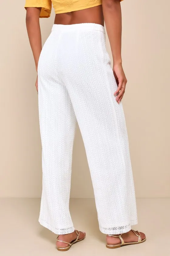 Exceptional Bliss White Crochet Lace High-Rise Pants sold by Lulus product image thumbnail 3
