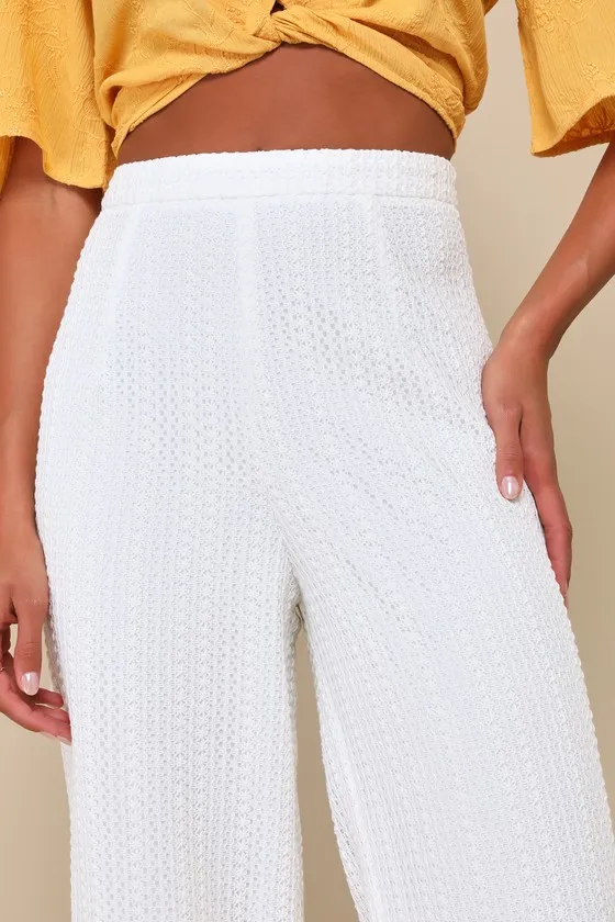 Exceptional Bliss White Crochet Lace High-Rise Pants sold by Lulus product image thumbnail 4