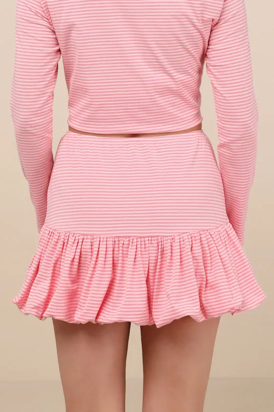 Polly Pink Striped Mini Bubble Skirt sold by Lulus product image thumbnail 3
