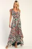 Radiant Hunter Green Floral Print Chiffon Maxi Dress sold by Lulus