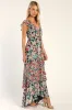 Radiant Hunter Green Floral Print Chiffon Maxi Dress sold by Lulus