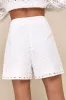Caribbean Chic Ivory Cotton Eyelet Embroidered High-Rise Shorts sold by Lulus