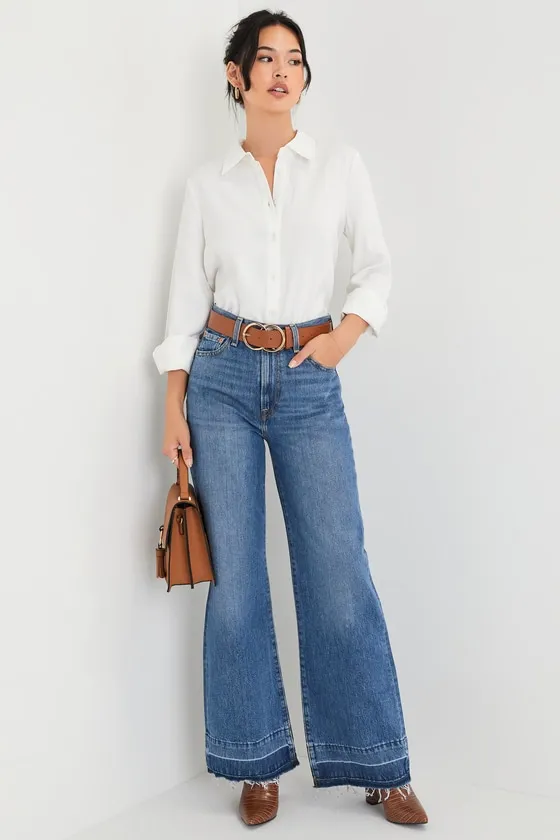 Totally Polished Ivory Long Sleeve Button-Up Top sold by Lulus product image thumbnail 2