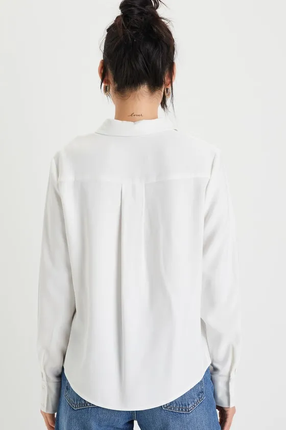 Totally Polished Ivory Long Sleeve Button-Up Top sold by Lulus product image thumbnail 3