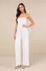 Mesmerizing Glow White Sequin Removable Bow Wide-Leg Jumpsuit sold by Lulus