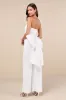 Mesmerizing Glow White Sequin Removable Bow Wide-Leg Jumpsuit sold by Lulus