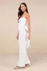 Mesmerizing Glow White Sequin Removable Bow Wide-Leg Jumpsuit sold by Lulus
