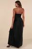 Certainly Poised Black Lace Halter Bustier Maxi Dress sold by Lulus