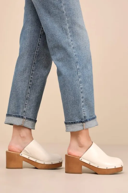 Romain Bone Studded Platform Clogs sold by Lulus