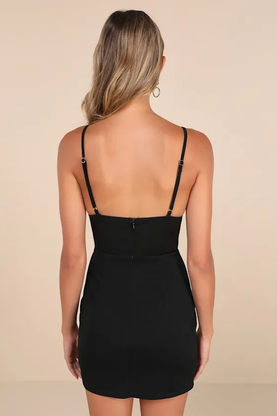 Flirty Mentality Black Mesh Bustier Bodycon Mini Dress sold by Lulus product image thumbnail 3