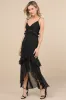 Pavani Black Sheer Chiffon Ruffled High-Low Midi Dress sold by Lulus