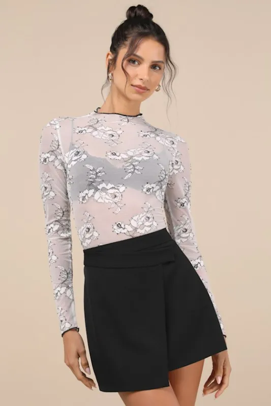 Undeniable Favorite Black High-Rise Faux-Wrap Skort sold by Lulus