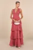 Amazing Evening Dark Rose Pink Tiered Maxi Dress sold by Lulus