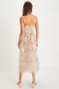 Glittery Glamour Gold Floral Embroidered Sequin Midi Dress sold by Lulus
