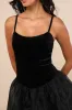 Coquette Energy Black Polka Dot Velvet Drop Waist Mini Dress sold by Lulus