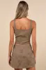 Coveted Brown Floral Vegan Leather Mini Skirt sold by Lulus