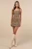 Coveted Brown Floral Vegan Leather Mini Skirt sold by Lulus